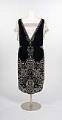 Image of Glass beaded black velvet gown, 1930